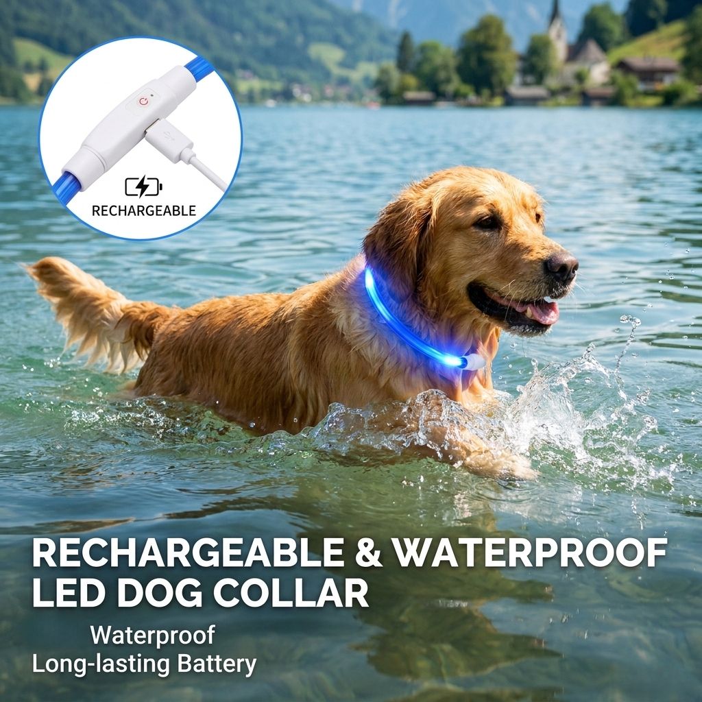 Tech Dog Accessories - Rechargeable Led Dog Collar Adjustable Glowing