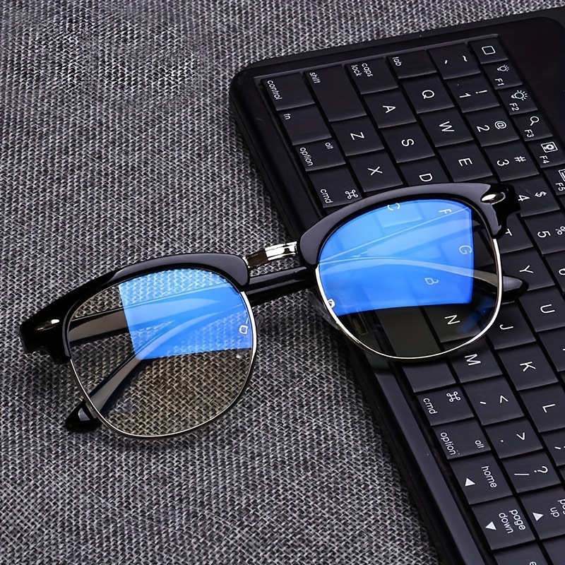 Tech Accessories For A Tablet - Anti-Blue Glasses - Black Metal Frame