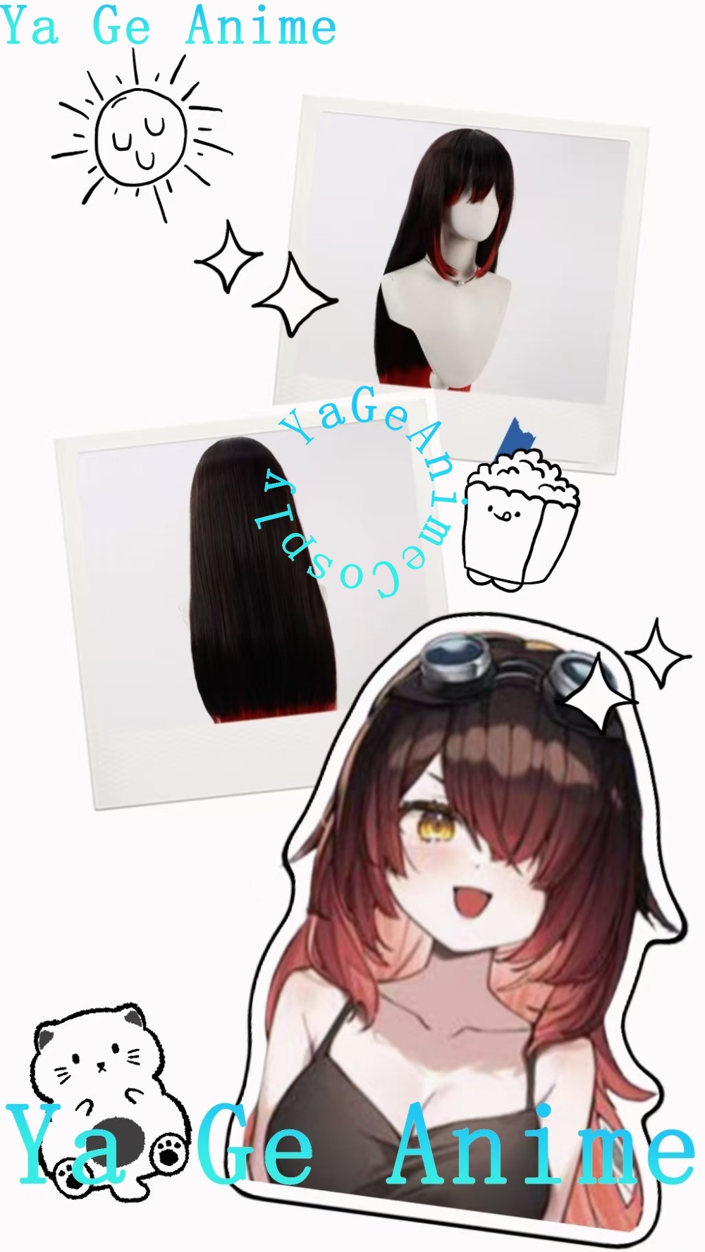 Tech Accessories Usa - Cosplay Wig Long Loose Hair Gradient