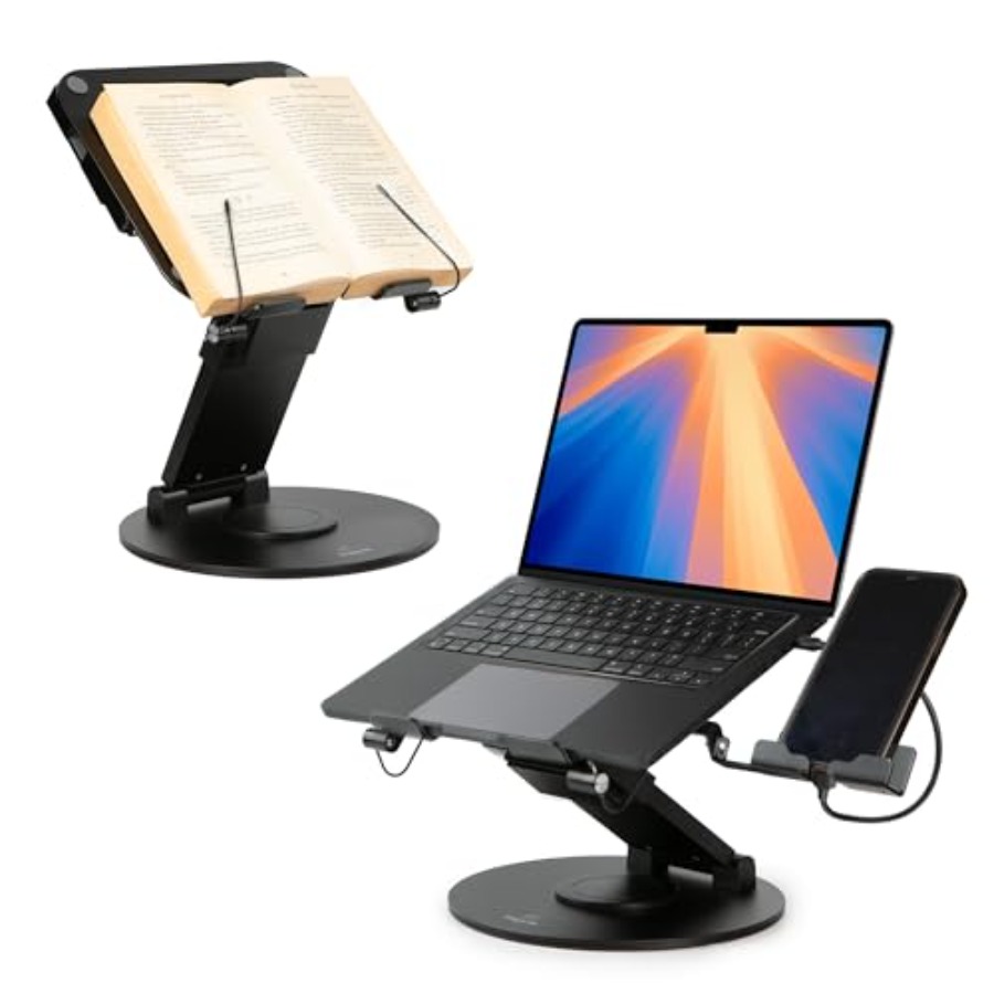 Laptop Stand Bamboo - 3-in-1 Adjustable Laptop Stand Book Stand