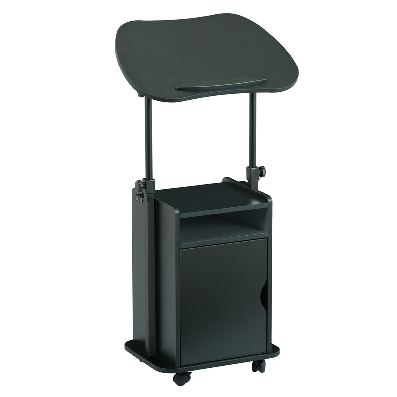Black Adjustable Laptop Cart w - Laptop Stand Bamboo recensione e prezzo