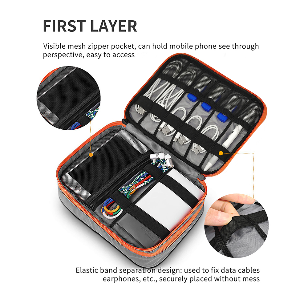 Multi-Compartment Portable Ele - Tech Accessories Travel Organizer Pouch recensione e prezzo