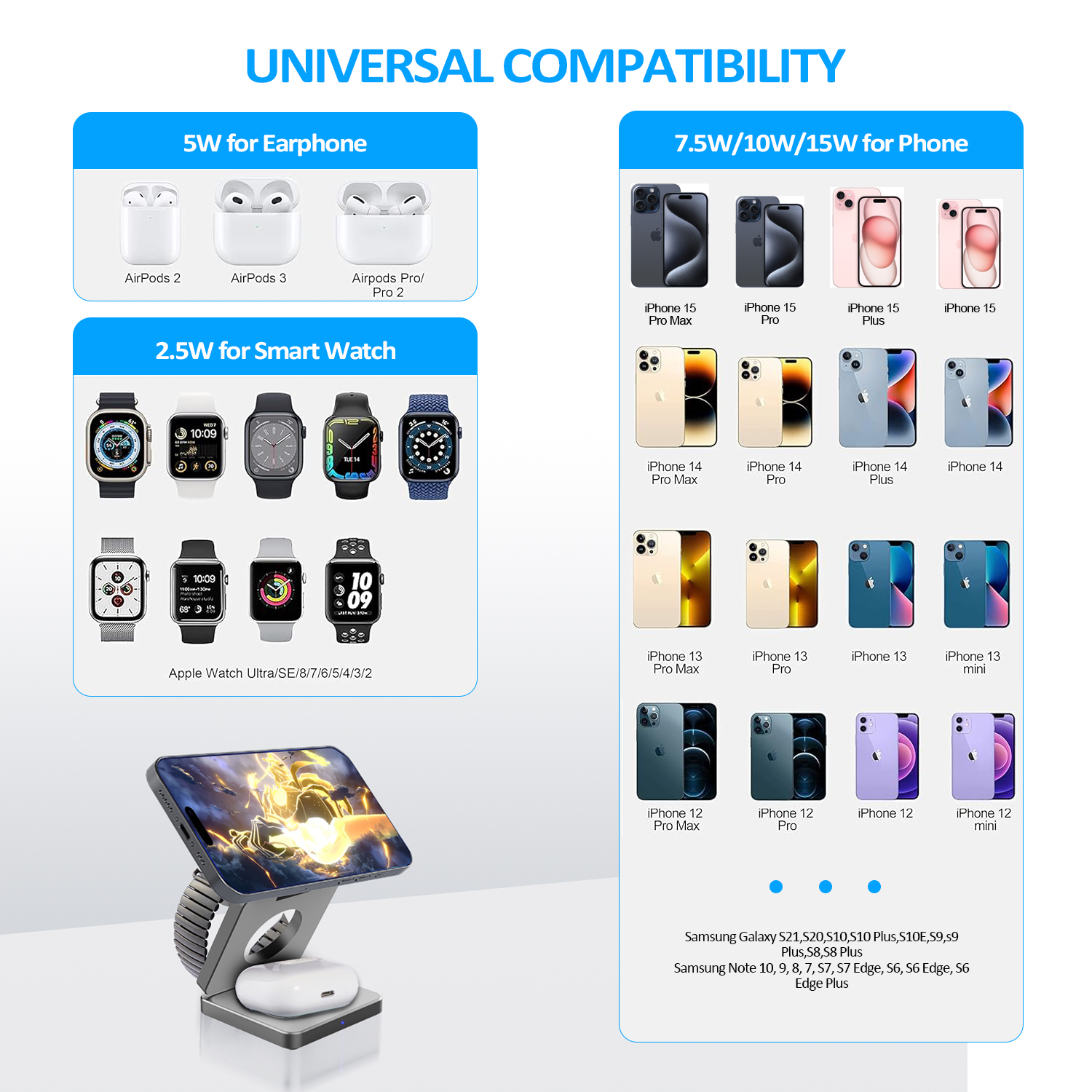 15W 3 in 1 Magnetic Wireless C - Wireless Charger 3 In 1 recensione e prezzo
