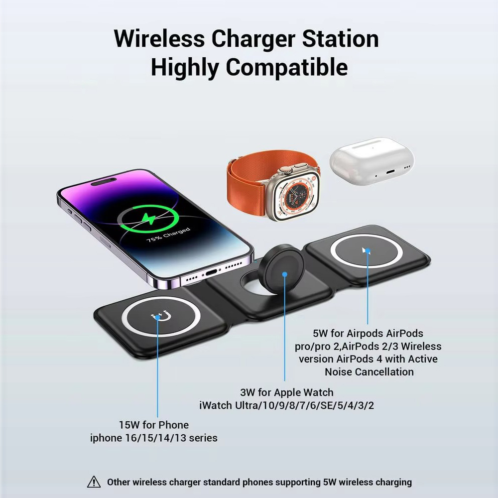 3-in-1 Magnetic Folding Wirele - Wireless Charger 3 In 1 recensione e prezzo