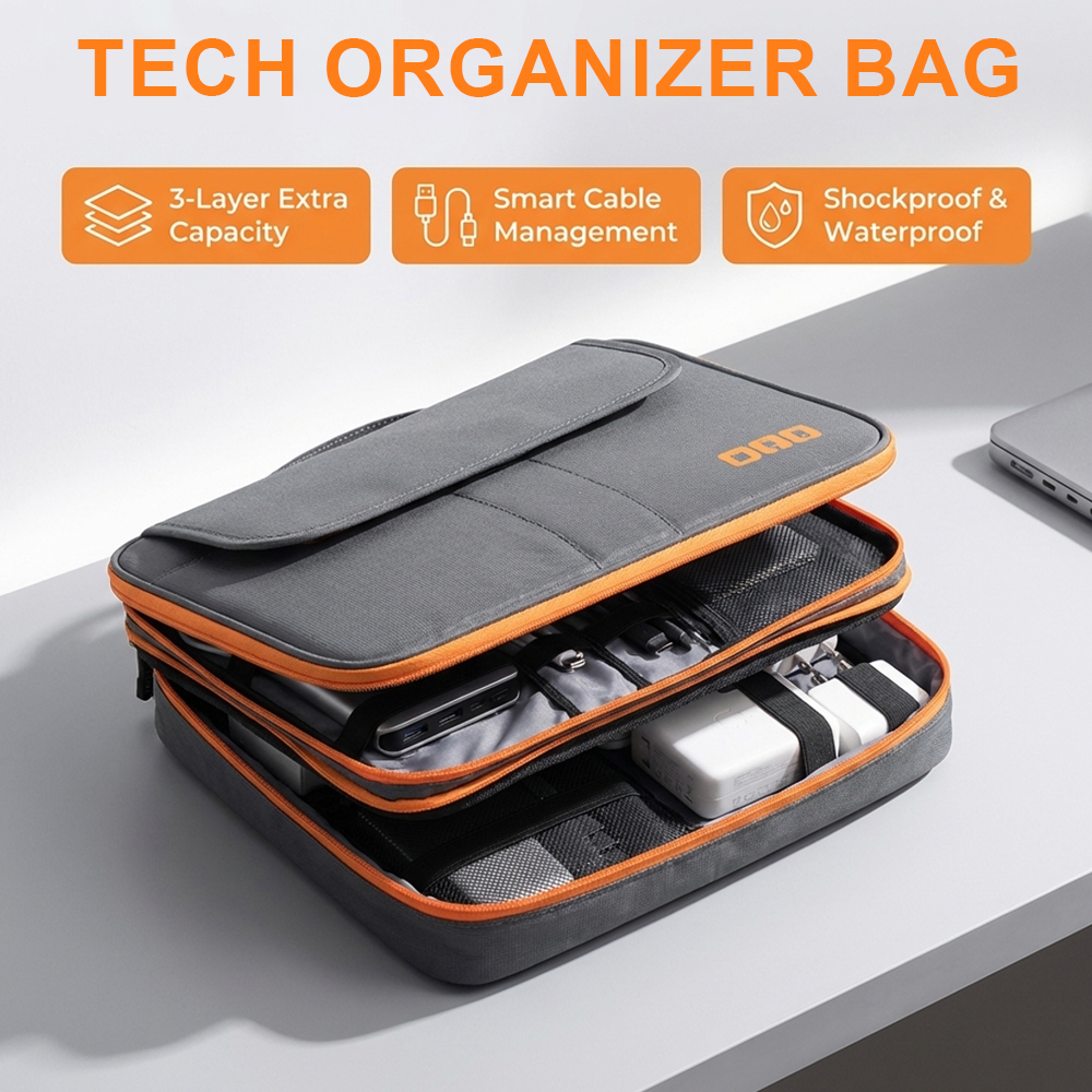 Large Capacity Tech Organizer  - Tech Accessories Travel Organizer Pouch recensione e prezzo