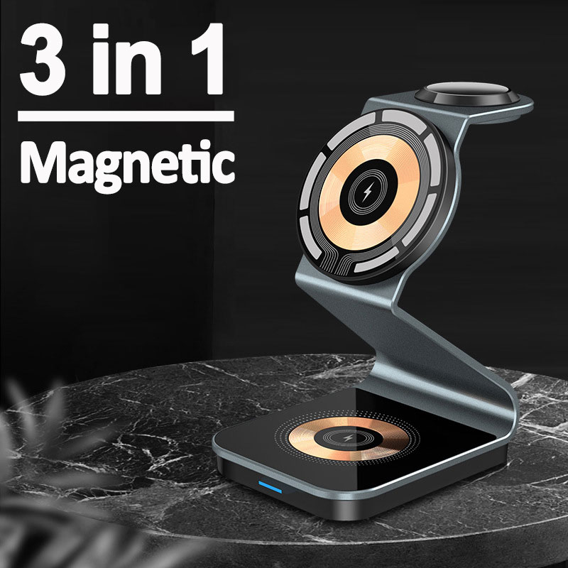 3 in 1 Transparent Magnetic Wi - Wireless Charger 3 In 1 recensione e prezzo