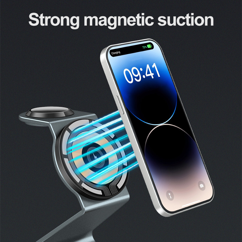 3 in 1 Transparent Magnetic Wi - Wireless Charger 3 In 1 recensione e prezzo