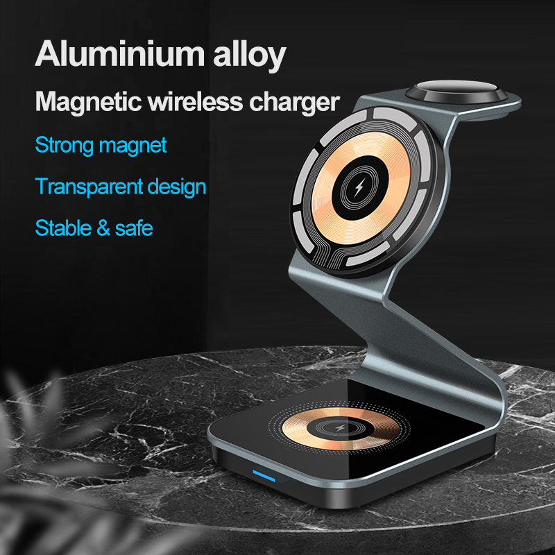 3 in 1 Transparent Magnetic Wi - Wireless Charger 3 In 1 recensione e prezzo