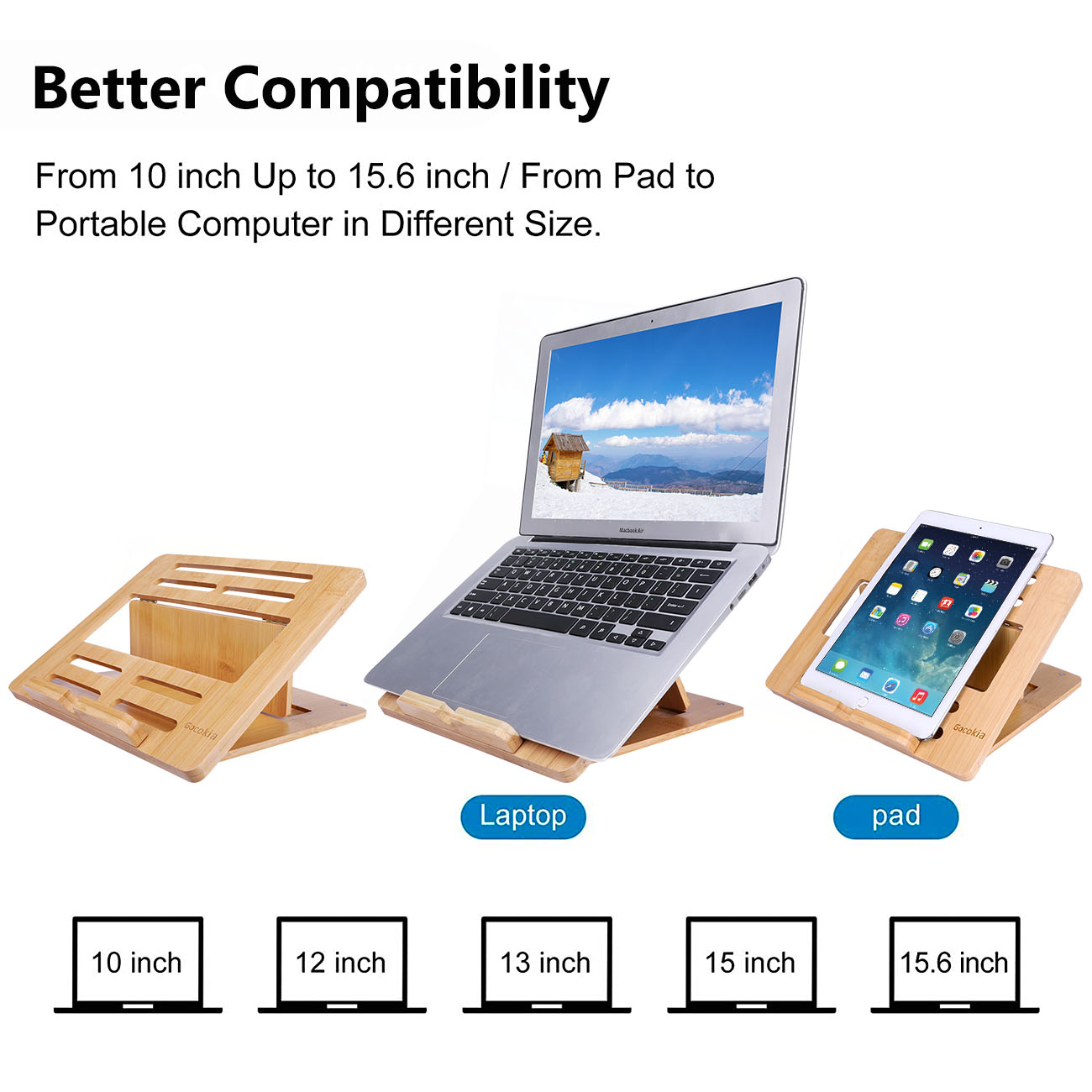 Bamboo Fodable Laptop Notebook - Laptop Stand Bamboo recensione e prezzo
