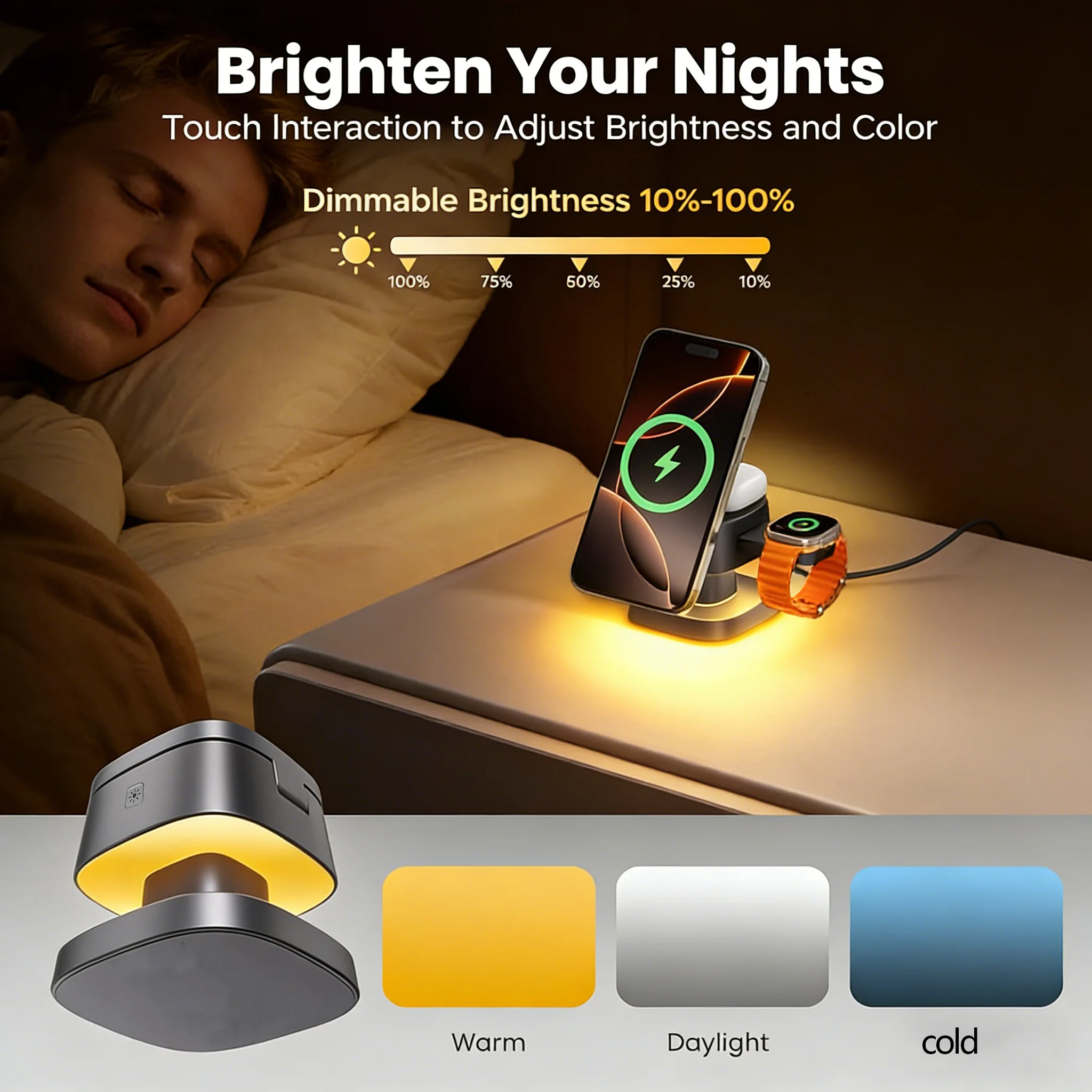 TIMESS Night Light Mashroom Wi - Wireless Charger 3 In 1 recensione e prezzo